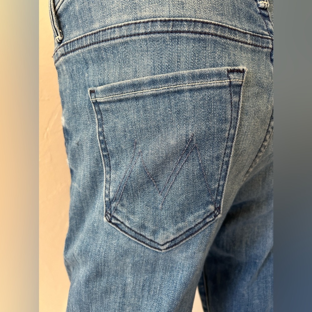Mother Jeans Stunner Zip Ankle Step Fray Good Girls Do Wash Blue Size 29 - Picture 10 of 14